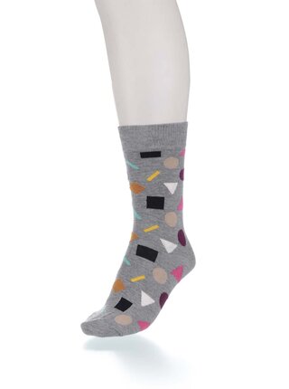 Sivé dámske ponožky so vzorom Happy Socks Play 