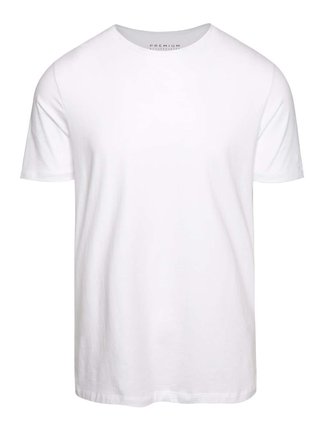 Bílé basic tričko s krátkým rukávem Jack & Jones Pima