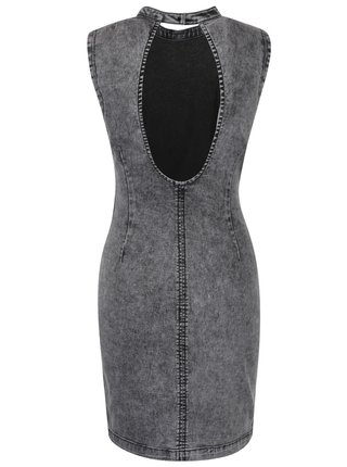 Sivé krátke rifľové šaty s trblietavou aplikáciou VERO MODA Shine