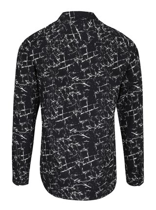 Čierna vzorovaná slim fit košeľa Jack & Jones Marble