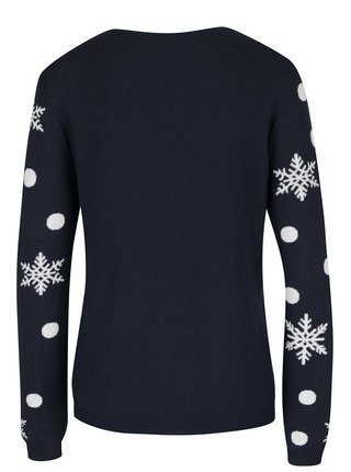 Tmavomodrý sveter s vianočným motívom soba ONLY X-Glory