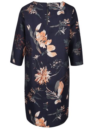 Tmavomodré šaty s kvetovaným vzorom VERO MODA Fallon