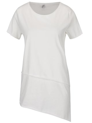 Krémové asymetrické tričko s krátkym rukávom ONLY Mitte