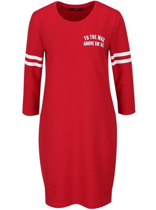 Červené mikinové šaty s potlačou ONLY Naja