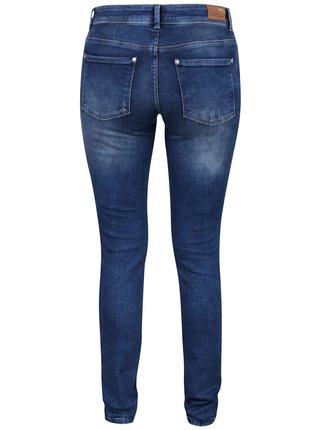 Tmavě modré skinny džíny s potrhaným efektem ONLY Carmen