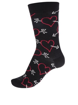 Čierne dámske ponožky so srdiečkami Happy Socks Arrow & Heart