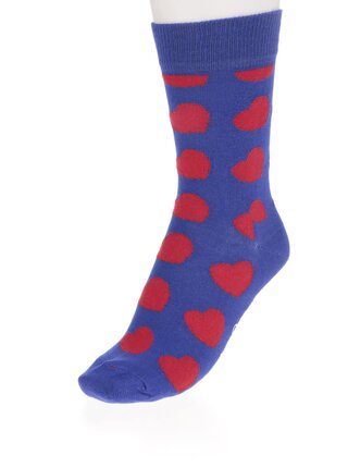 Modré dámske ponožky so srdiečkami Happy Socks Diagonal Heart