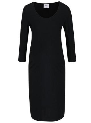 Čierne tehotenské šaty s 3/4 rukávom Mama.licious Lea