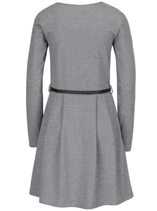 Sivé melírované šaty s dlhým rukávom VERO MODA Kally