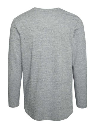 Svetlosivý melírovaný ľahký sveter s vreckom Jack & Jones Ozil