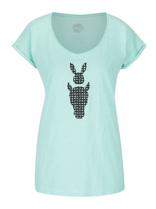 „Dobré“ svetlozelené dámske tričko pre Zajačika na koni