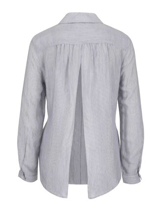 Krémovo-sivá pruhovaná košeľa so zaväzovaním Miss Selfridge