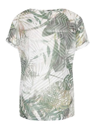 Krémovo-zelené vzorované tričko ONLY Dare