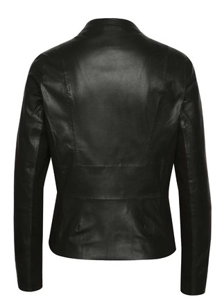 Čierna kožená bunda Selected Femme Dan
