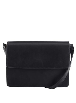 Černá koženková crossbody kabelka Pieces Mava