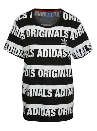 Bielo-čierne dámske tričko adidas Originals Trefoil