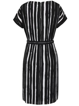 Krémovo-čierne voľné pruhované šaty M&Co