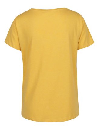Žlté tričko s vreckom a potlačou ONLY Foxy