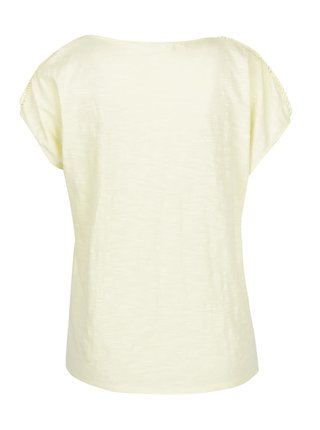 Svetložlté tričko so vzormi na ramenách VERO MODA Braida