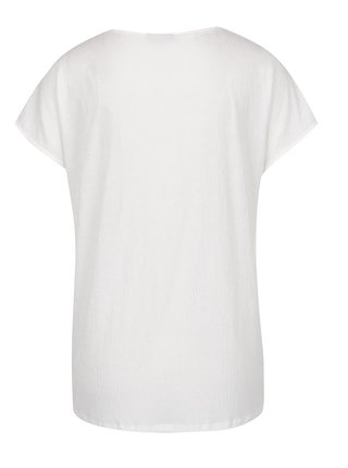 Krémové tričko s čipkou v dekolte Vero Moda Matea