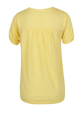 Žlté voľné tričko s prestrihmi na ramenách VILA Uran