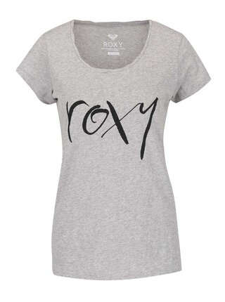 Sivé tričko s potlačou Roxy Bobby