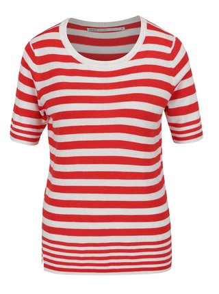 Bielo-červené pruhované tričko ONLY Mila