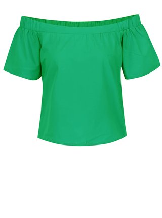 Zelená blúzka s odhalenými ramenami ONLY Pop-Popeline