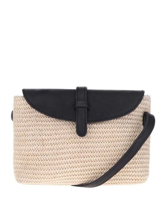 Čierno-béžová crossbody kabelka Pieces Libine