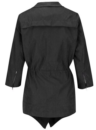 Čierny krátky ľahký kabát s 3/4 rukávmi VERO MODA Kacy