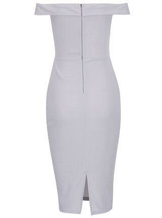 Sivé šaty s odhalenými ramenami AX Paris