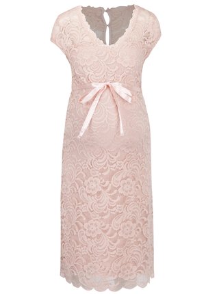 Ružové čipkované tehotenské šaty Mama.licious New Mivana