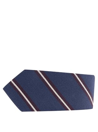 Tmavě modrá pruhovaná kravata s příměsí hedvábí Jack & Jones Milano