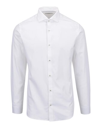 Bílá formální slim fit košile s dlouhým rukávem Jack & Jones Tim