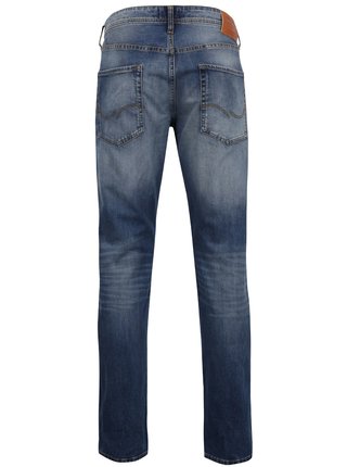 Modré pánské džíny s vyšisovaným efektem Jack & Jones Mike 