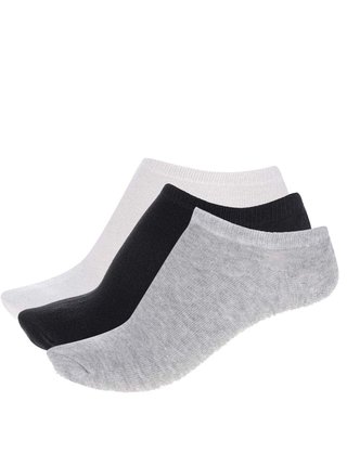 Súprava troch párov členkových ponožiek v bielej, čiernej a sivej farbe ONLY Lulu