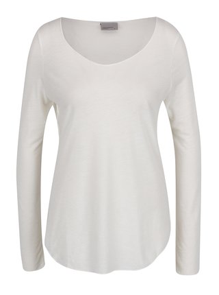 Biele melírované tričko s dlhým rukávom VERO MODA Lua