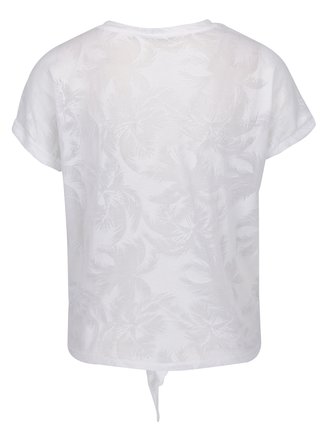Biele vzorované tričko s uzlom Noisy May Barton