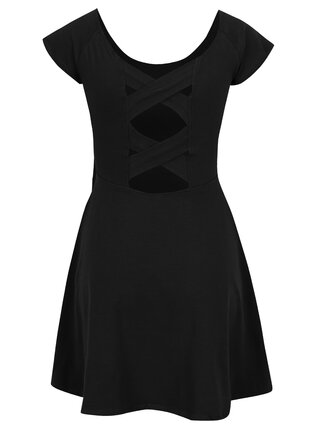 Čierne šaty s prekríženými pásmi na chrbte Haily´s Naomi