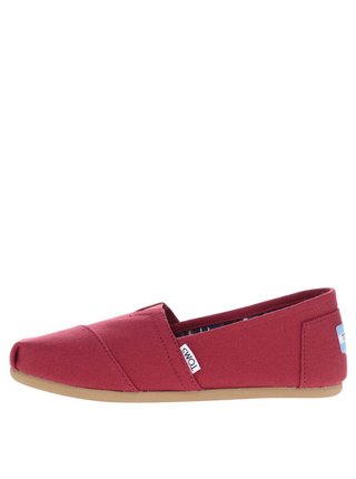 Červené dámské slip on TOMS Canvas Classic