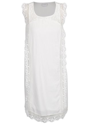 Biele šaty s čipkovanými detailmi VILA Redition 