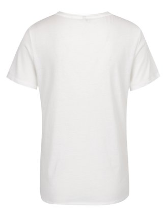 Krémové tričko s asymetrickým volánom ONLY Tascha