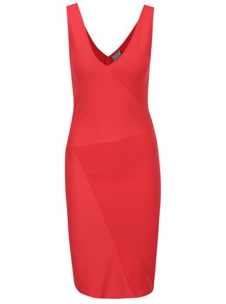 Červené puzdrové šaty s jemným vzorom VERO MODA Ellie