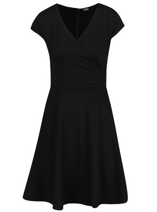 Čierne šaty s prekladaným výstrihom ZOOT