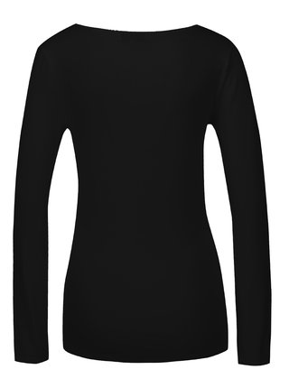 Čierne basic tričko s dlhým rukávom Selected Femme Mio