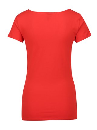 Červené basic tričko s krátkym rukávom VERO MODA Maxi 