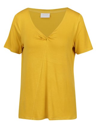 Žlté voľné tričko VILA Nene
