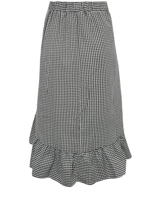Čierno-biela kockovaná sukňa s volánmi Miss Selfridge