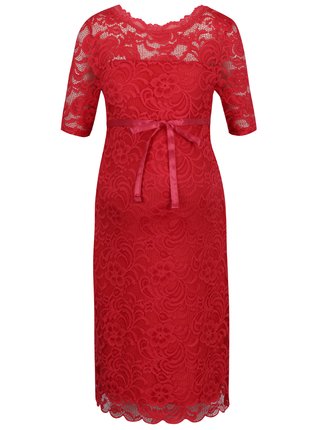 Červené tehotenské čipkované šaty Mama.licious Mivana