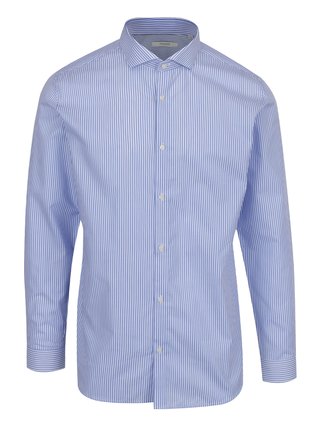 Modrá pruhovaná formální slim fit košile Jack & Jones Premium Costa Rica